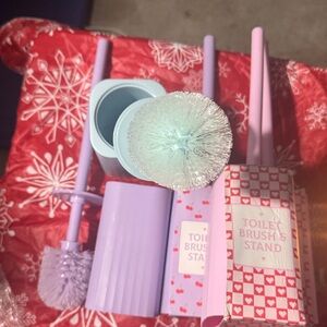 Colorful Toilet Brush Set with Stand